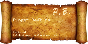 Punger Beáta névjegykártya